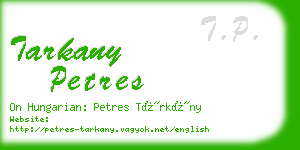tarkany petres business card